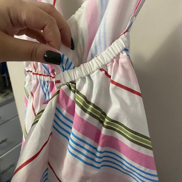 Hill House NWT The Gigi Dress Rainbow Stripe Ruffle Tiered Mini Dress Sz XXL - Picture 8 of 12